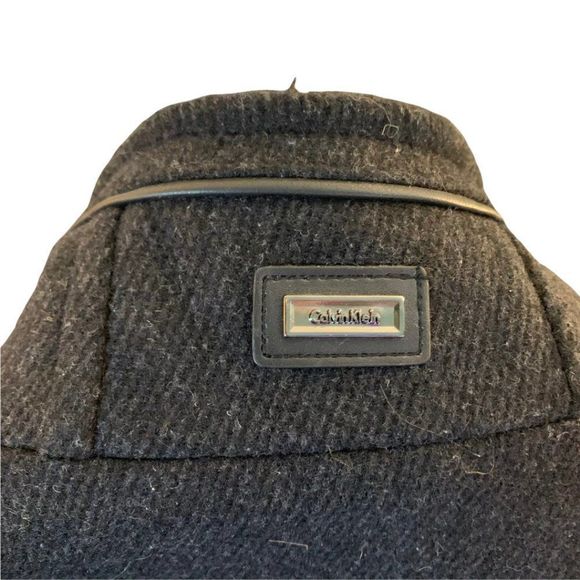 Calvin Klein Men's Dark Charcoal Black Wool Coat Jacket Size Small - Picture 5 of 14